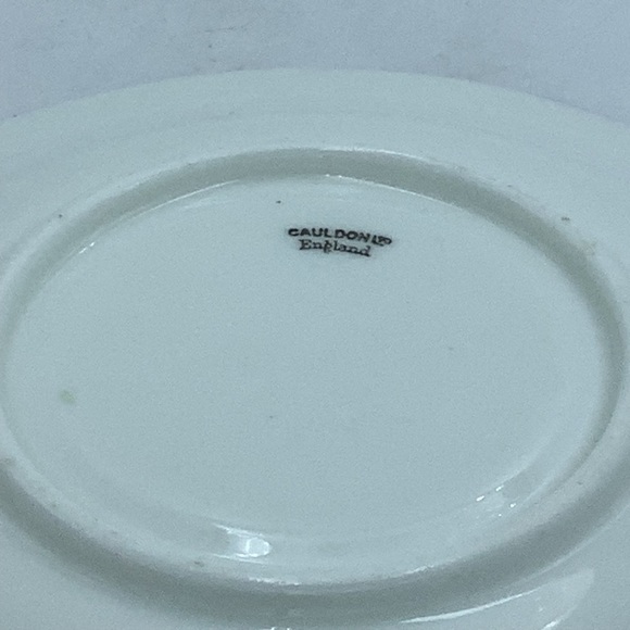 Antique Cauldon England Rose Border Gold Trim Footed China Teacup and Saucer - Picture 10 of 10